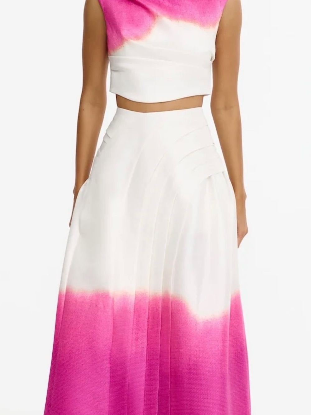 Acler White to Pink Ombre Maxi Skirt